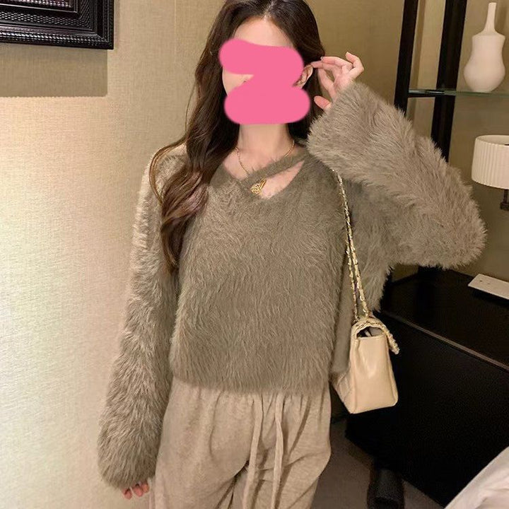 Damen kuscheliger Pullover mit weichem Material und lässigem Schnitt Drune