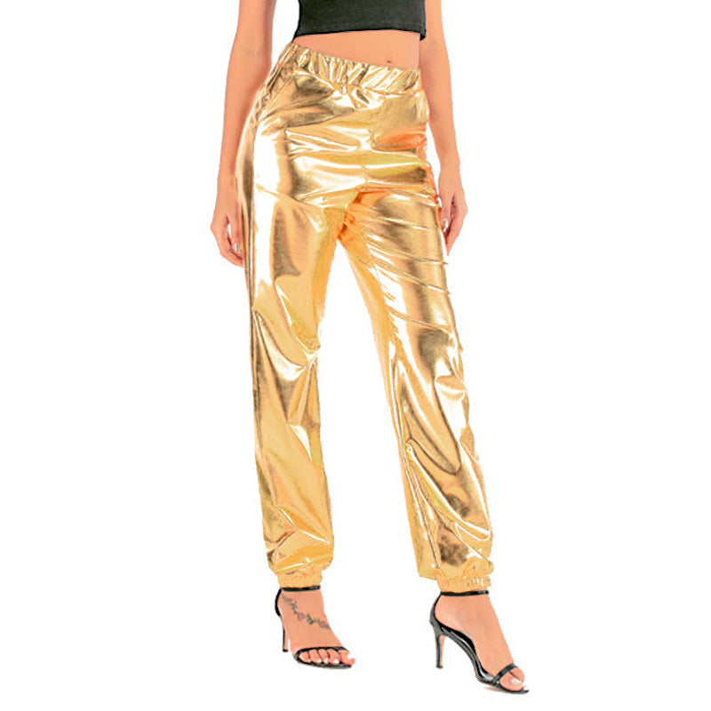 Damen Stylische und glänzende Freizeit-Hose Drune