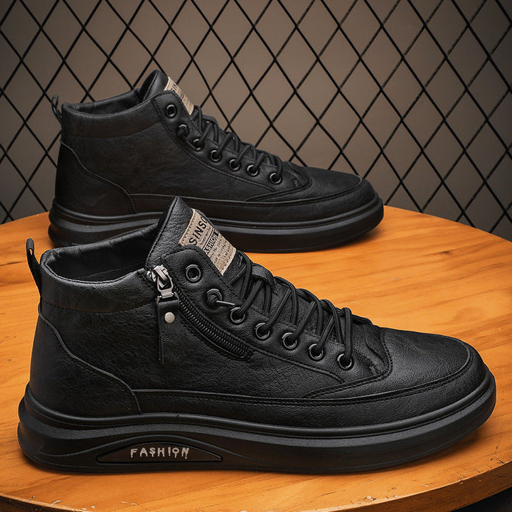 Damen Modische High-Top Sneakers mit praktischem Reißverschluss und dämpfender Sohle Drune