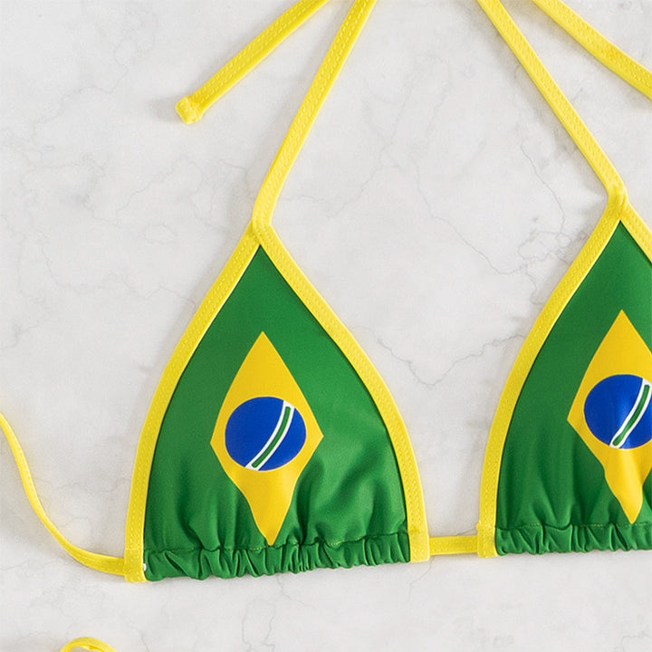 Damen Triangel-Bikini mit brasilianischem Motiv Drune