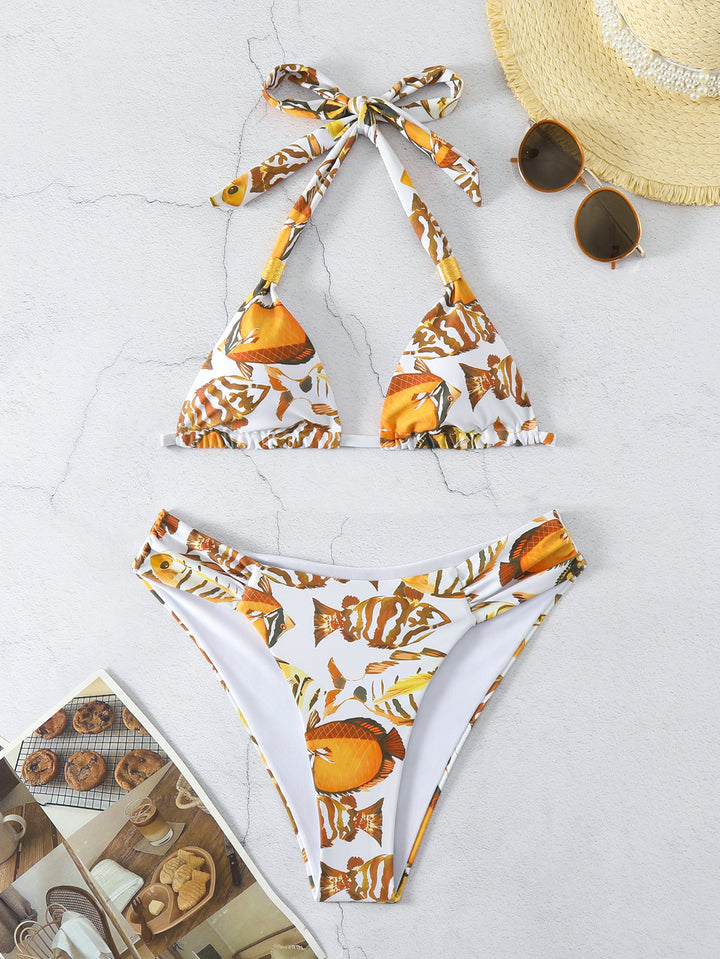 Damen Triangel-Bikini-Set mit verstellbarem Schnürdesign Drune