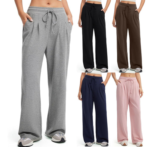 Damen weite Freizeithose mit Knopfdetails Drune