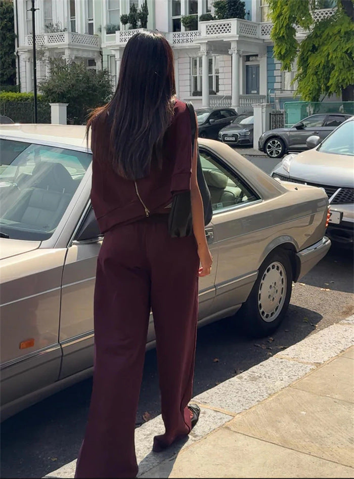 Damen Kapuzenpullover und weit geschnittene Jogginghose Set Drune