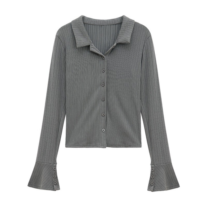 Damen Langarmshirt mit modischen Volantärmel Drune