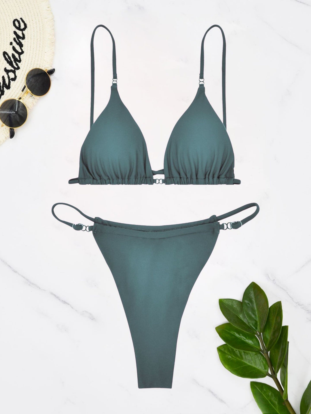 Damen Triangel-Bikini-Set mit verstellbaren Trägern und figurformender Passform Drune