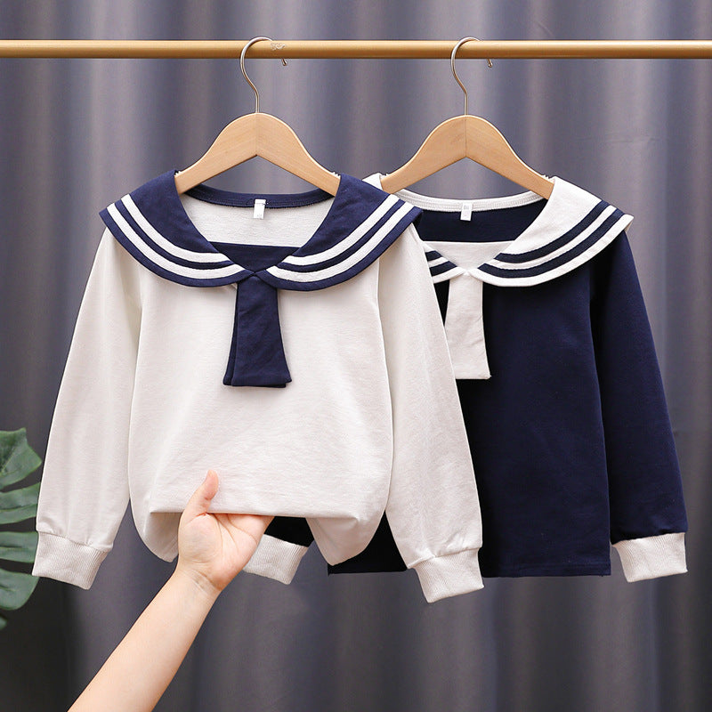 Mädchen Matrosen Sweatshirt mit stylischem Kragen Drune