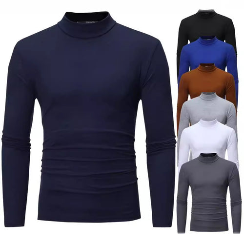 Herren elegantes Rollkragen-T-Shirt aus weichem Jersey Drune