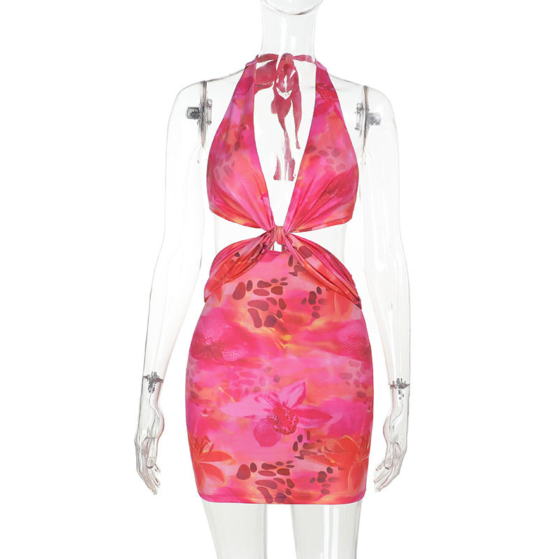 Damen Halterkleid mit floralem Design und femininem Schnitt Drune
