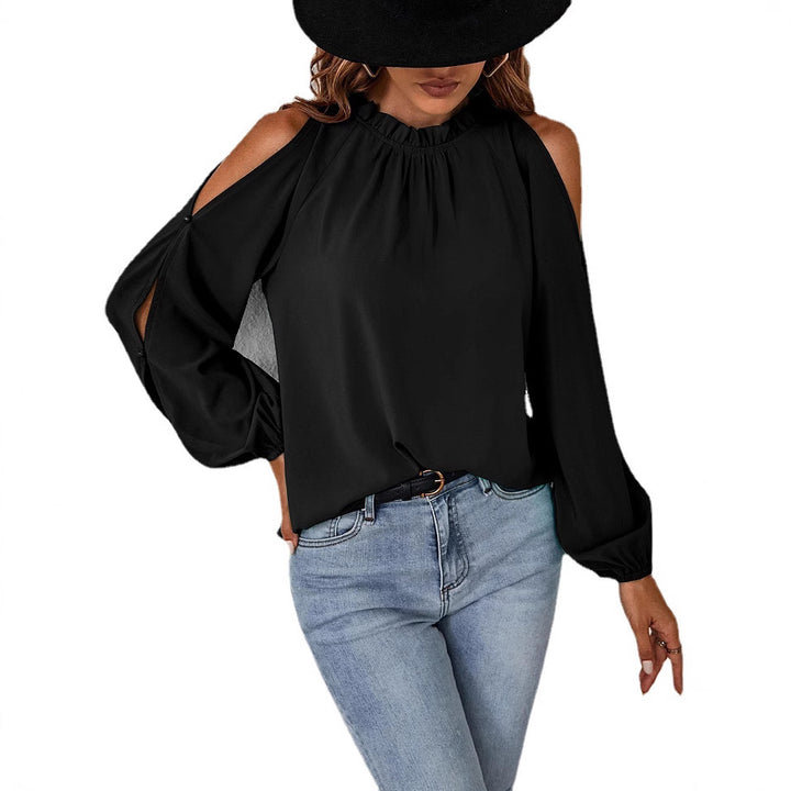Damen Elegantes Oberteil mit schulterfreiem Design und voluminösen Ärmeln Drune