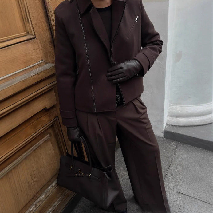 Damen modische cropped Jacke im minimalistischen Stil mit Taschen Drune