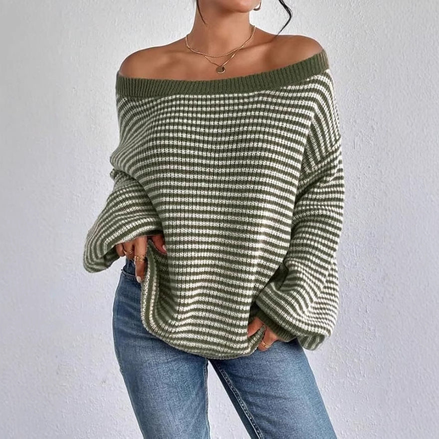 Damen Grobstrickpullover mit lässigem Rundhalsausschnitt und großzügigen Ärmelabschlüssen Drune