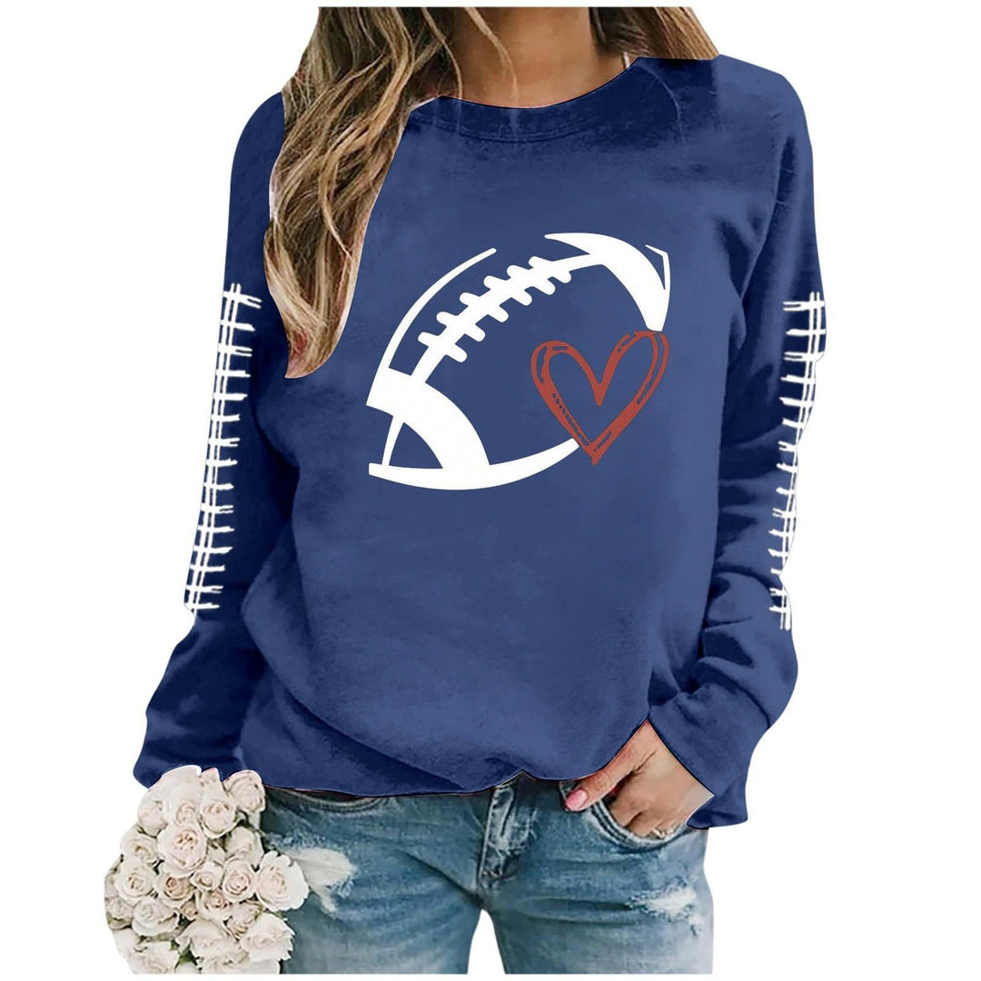 Damen Sweatshirt mit sportlichem Fußball-Motiv und lässigem Schnitt Drune