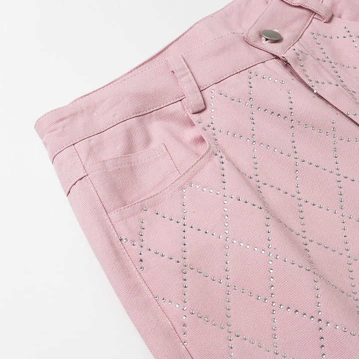 Damen Hochtaillierte Karottenhose mit strukturiertem Muster Drune