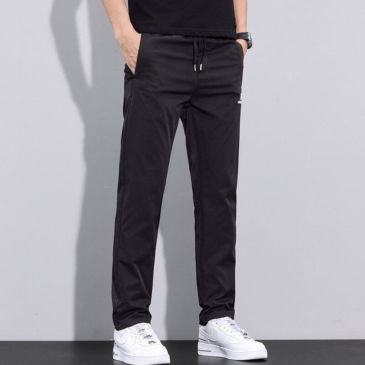 Herren Sportliche Freizeithose mit verstellbarem Kordelzug und seitlichen Reißverschlusstaschen Drune