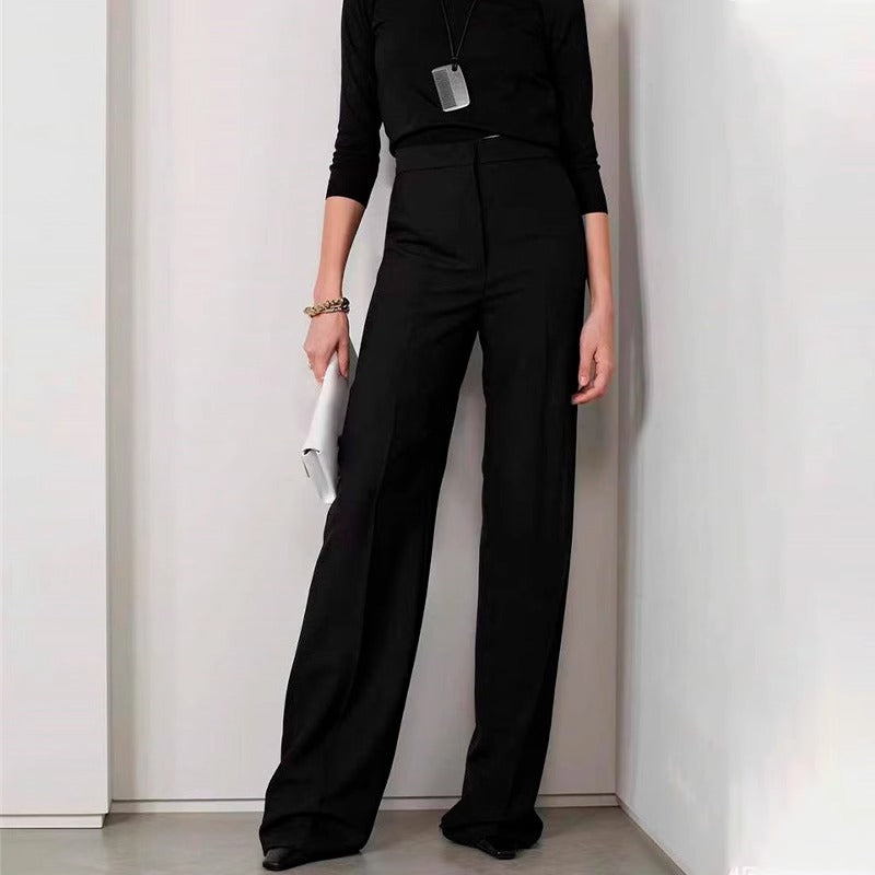 Damen elegante und hochgeschnittene Palazzo-Hose Drune