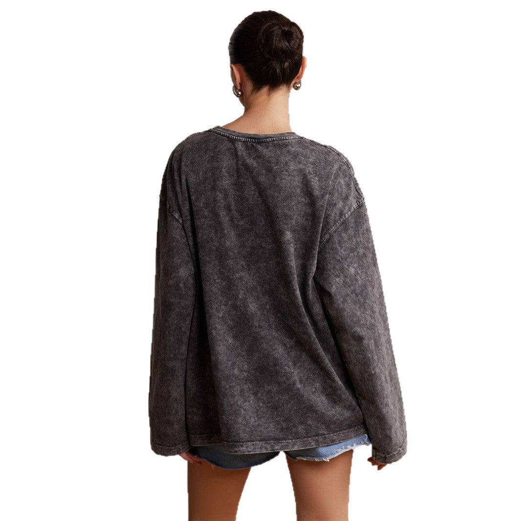 Damen lässiges Sweatshirt mit kreativem Grafikdruck Drune