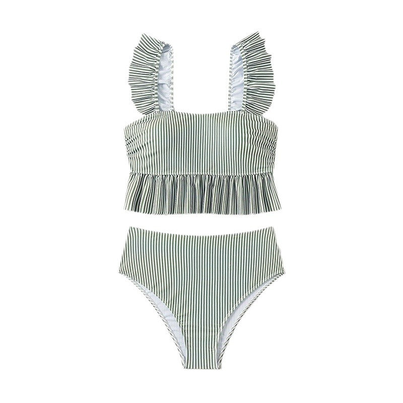 Damen Crop-Top Bikini-Set mit Rüschendetails Drune