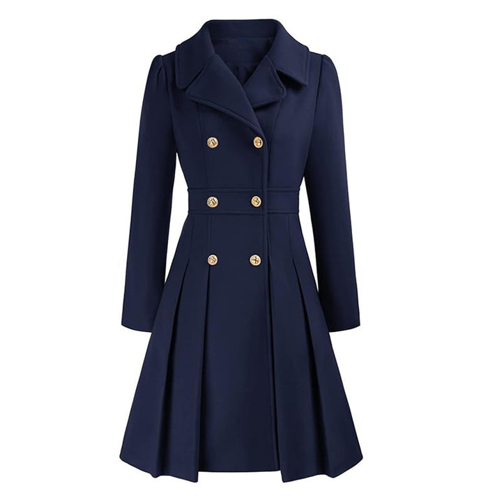 Damen Eleganter Trenchcoat mit tailliertem Schnitt und Plissee-Detail Drune