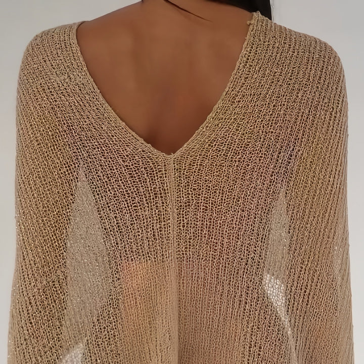 Damen Einseitiges Strickoberteil mit Rüschendetails Drune