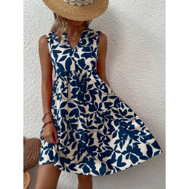 Damen lässiges sommerliches Kleid mit floralem Design Drune