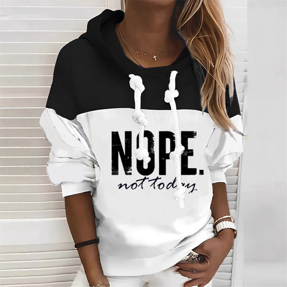Damen lässiger Kapuzenpullover mit modischem Schriftzug Drune