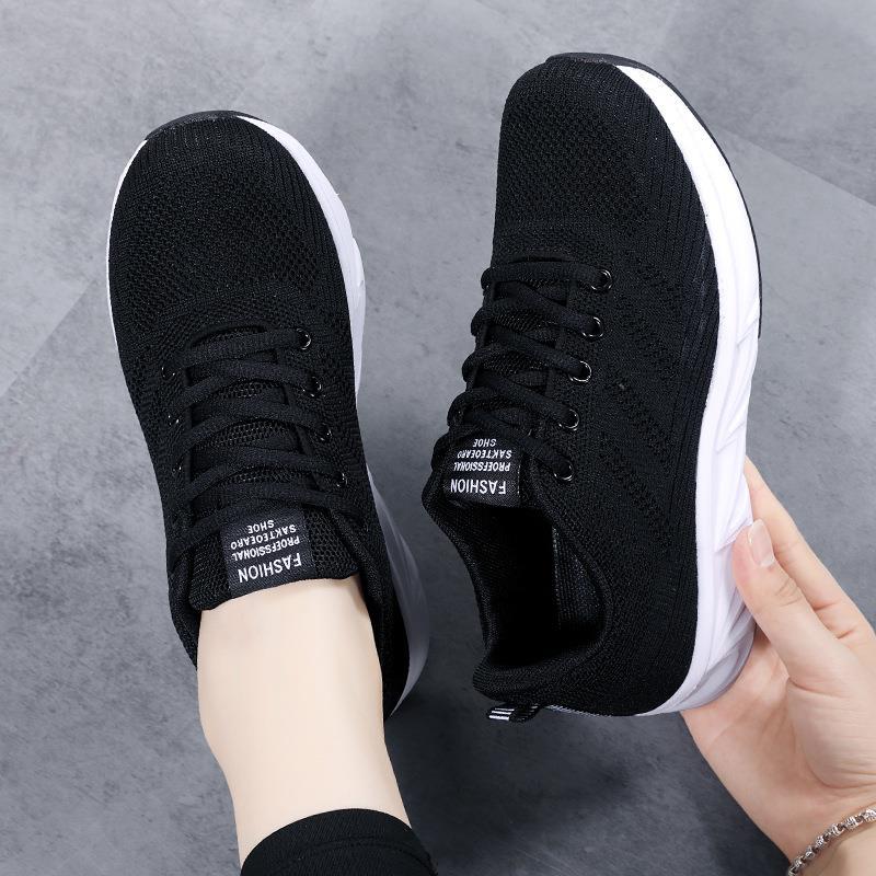 Damen nan leichtgewichtige atmungsaktive Strick-Laufschuhe mit viskoelastischer Einlegesohle und stoßdämpfender Zwischensohle Drune