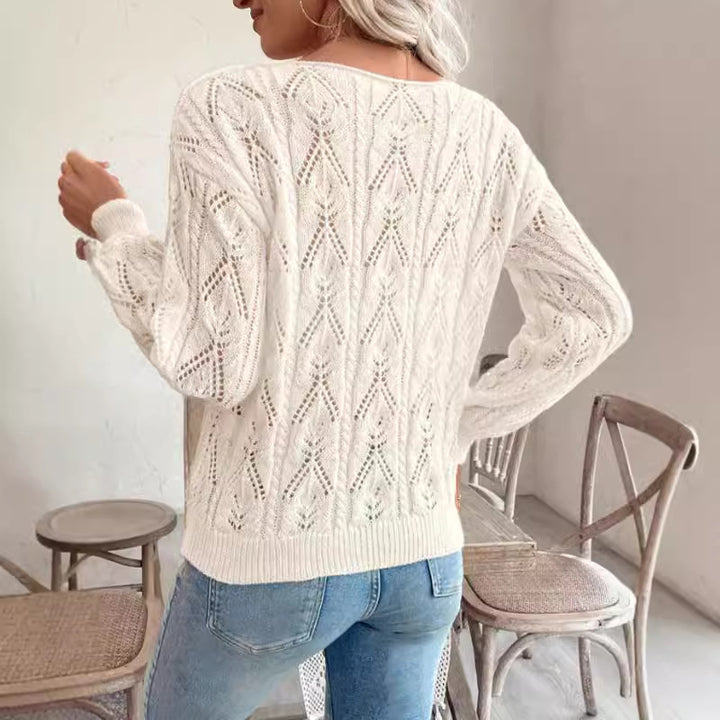 Damen Luftiger Strickpullover im Ajour-Muster Drune