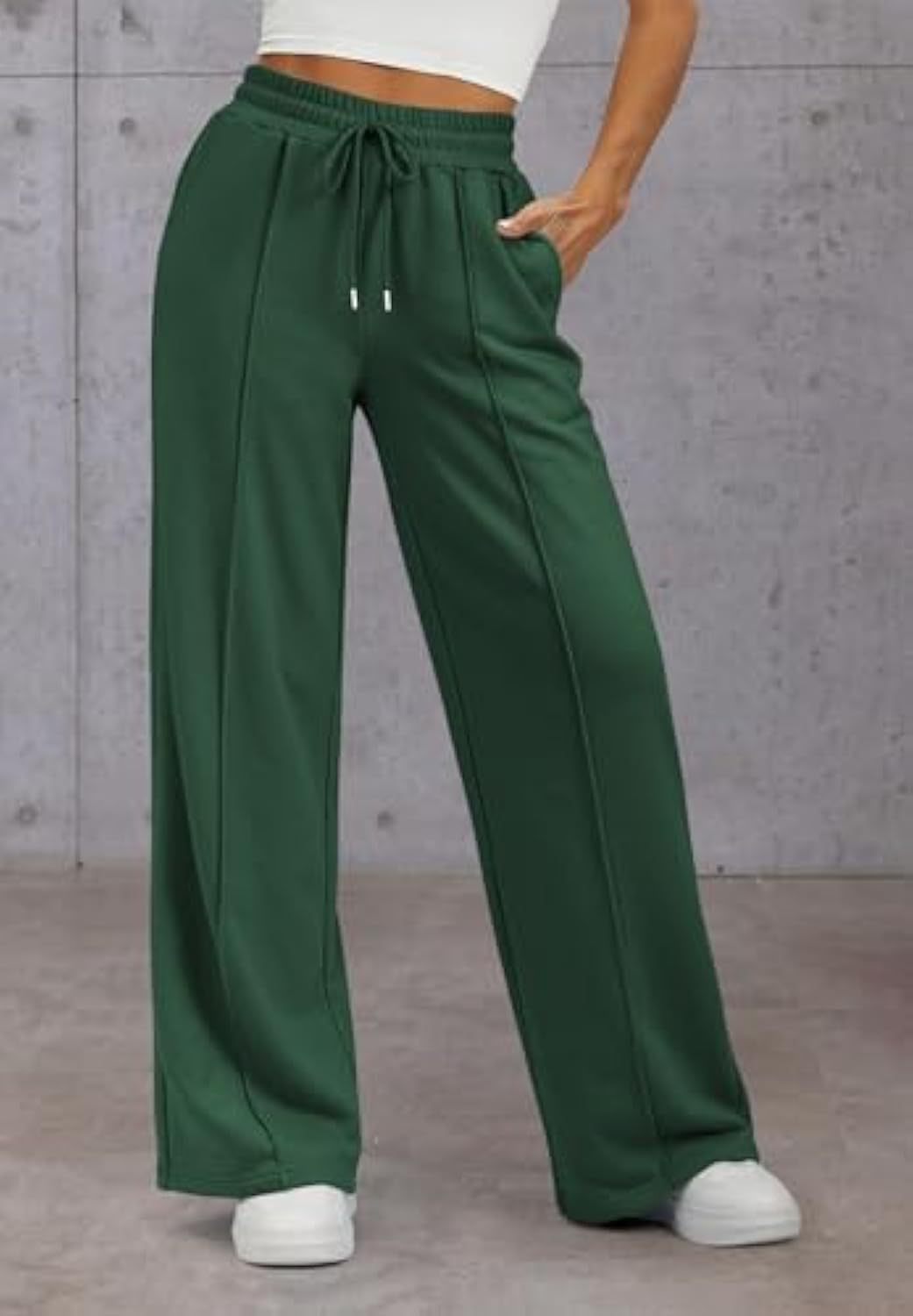 Damen Komfortable Weite Sweatpants mit elastischem Bund und praktischen Taschen Drune