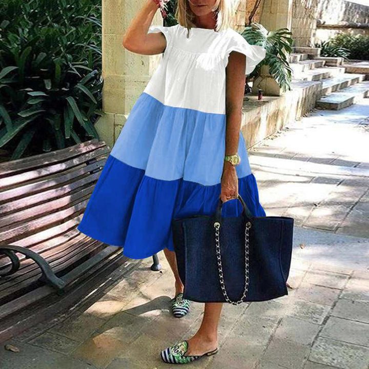 Damen lässiges Sommerkleid mit modischem Volantdesign und luftigem Schnitt Drune