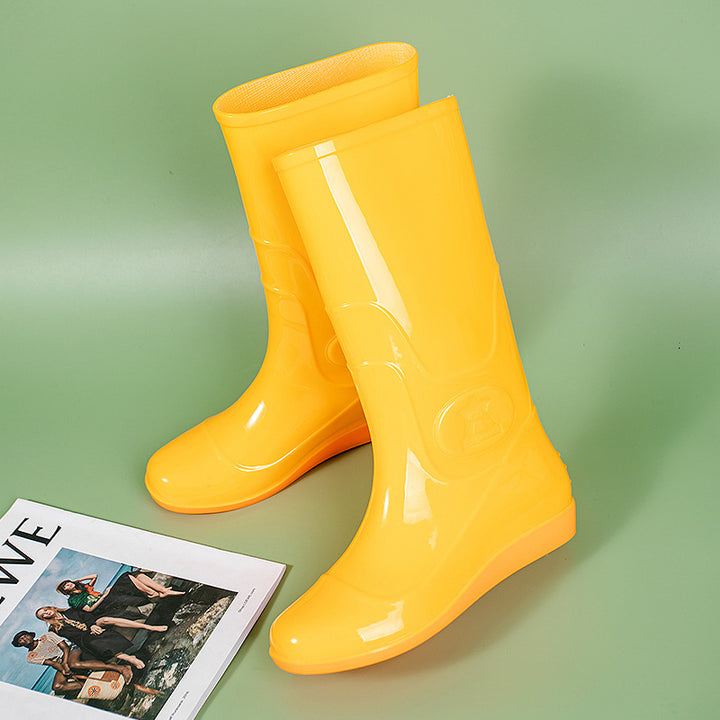 Damen wasserdichte Gummistiefel mit rutschfester Profilsohle und warmem Innenfutter Drune