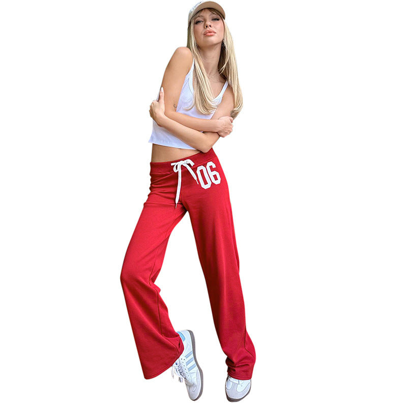 Damen lässige Sweatpants mit elastischem Bund und seitlichen Taschen Drune