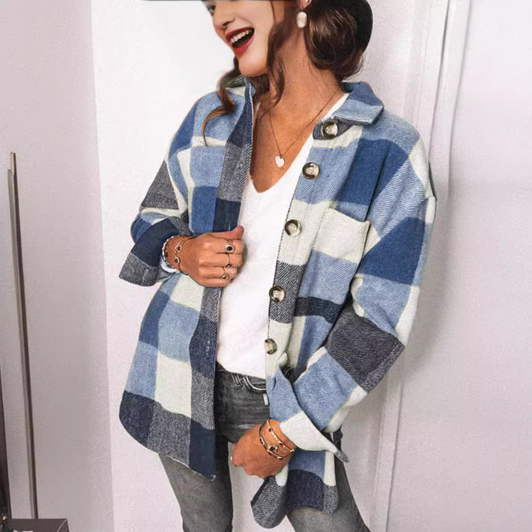 Damen Karierte Overshirt Drune