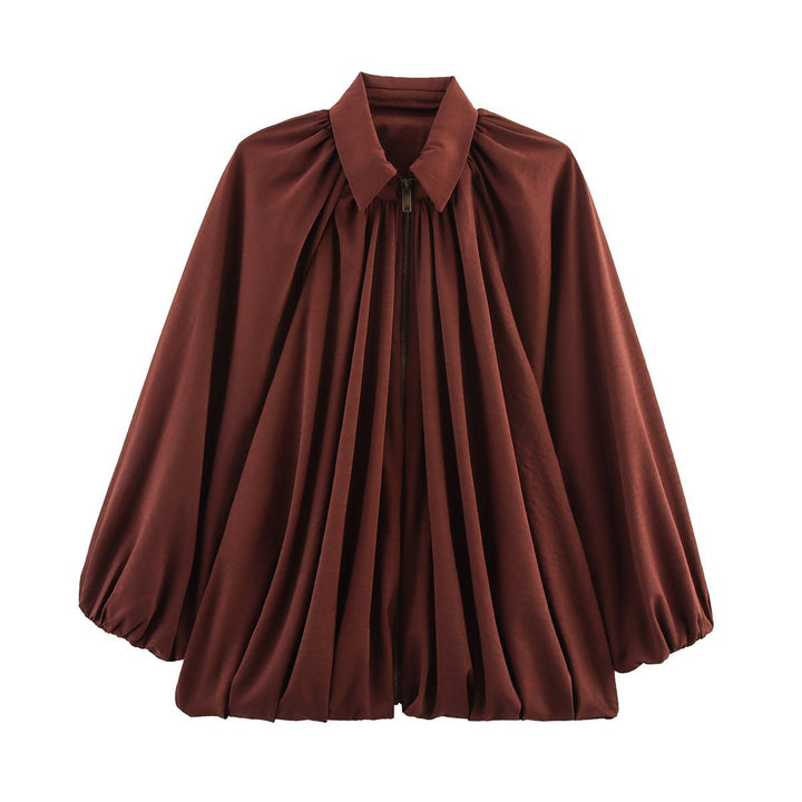 Damen elegante Bluse mit Raffungen und lässiger Passform Drune