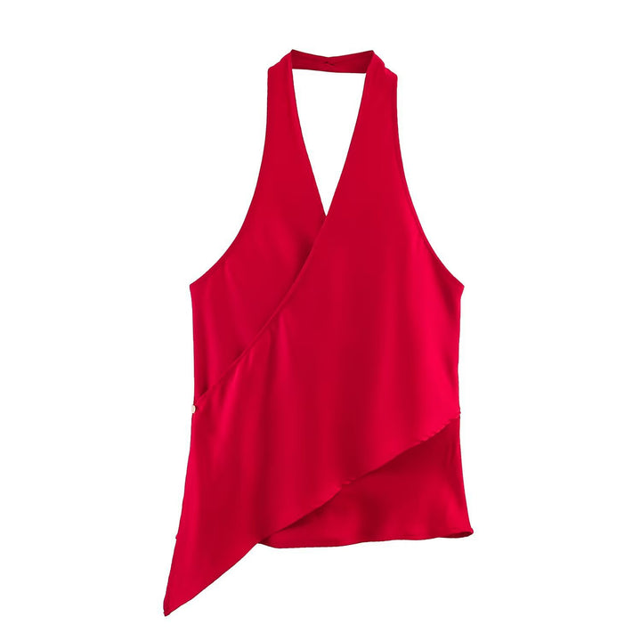 Damen Wickelbluse mit V-Ausschnitt Drune