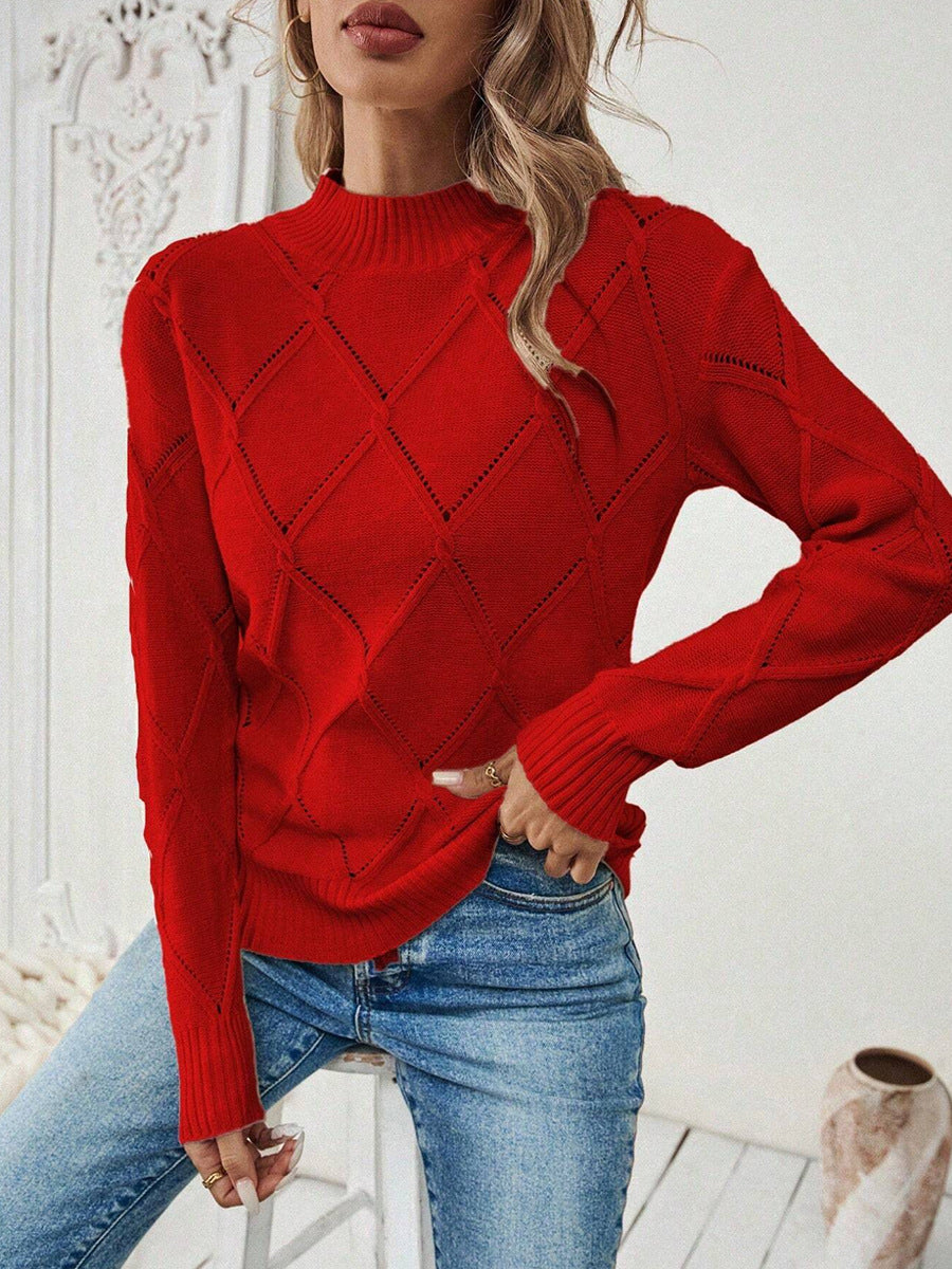 Damen Feinstrickpullover mit höchstem Tragekomfort und modischem Rautenmuster Drune
