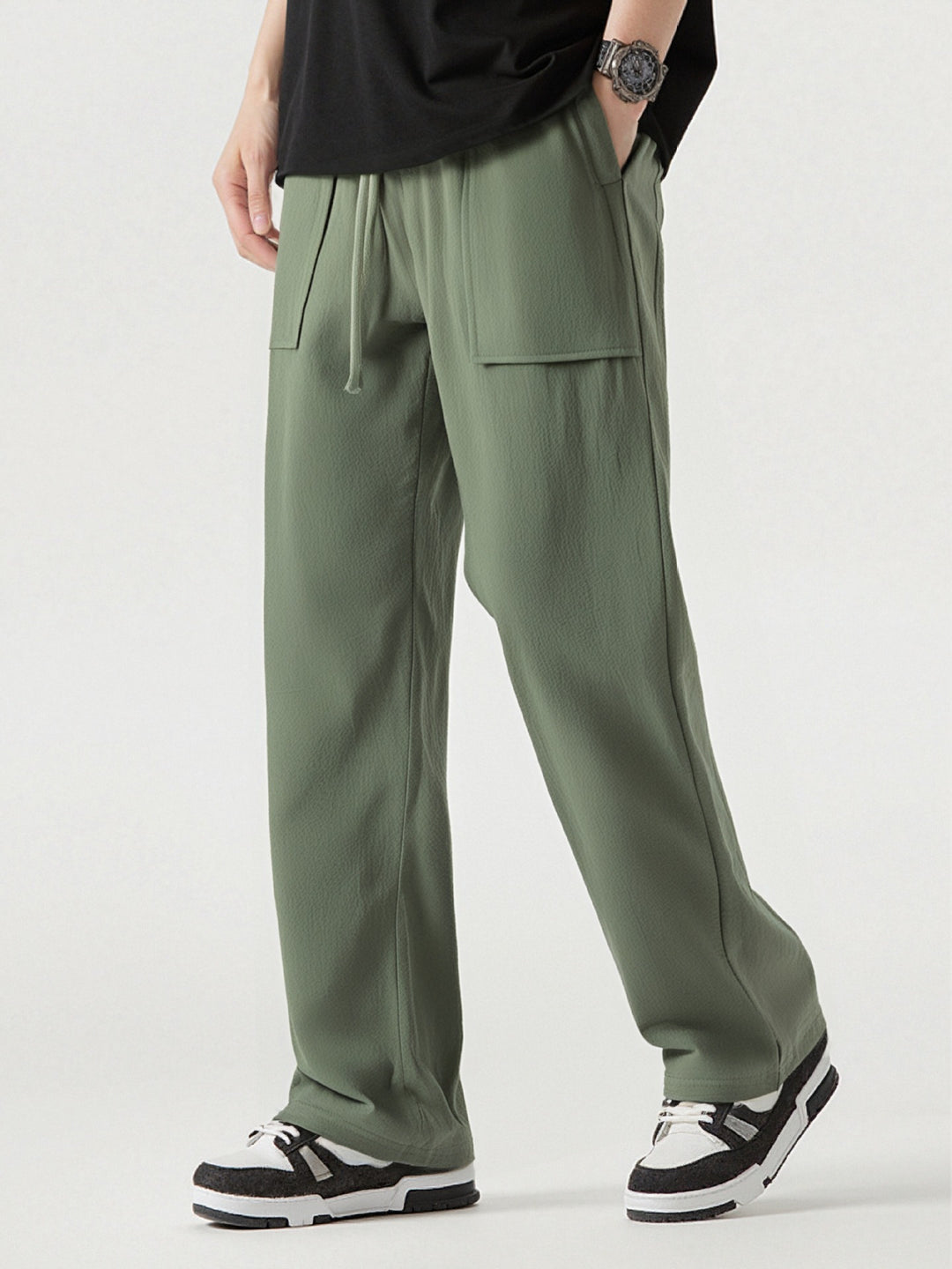 Herren Bequeme Cargo-Hose mit praktischen Taschen und elastischem Bund Drune