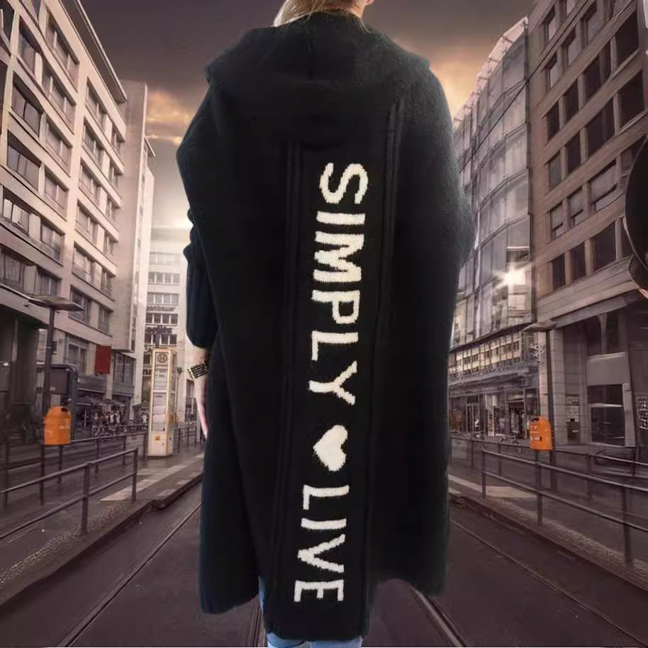 Damen Oversized Kapuzenmantel Drune