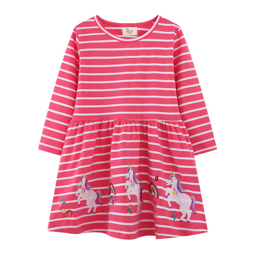 Mädchen Langarmkleid mit verspieltem Einhorn-Design Drune