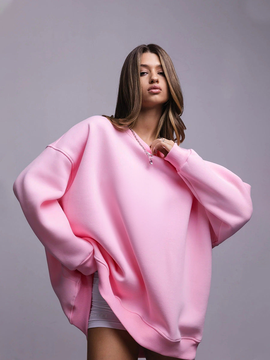 Damen Oversized Sweatshirt mit lässigem Schnitt und weichem Innenfutter Drune