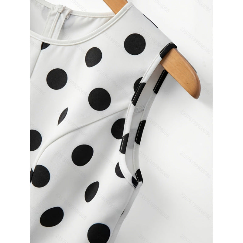 Damen Peplum-Oberteil mit modernen Punkten Drune