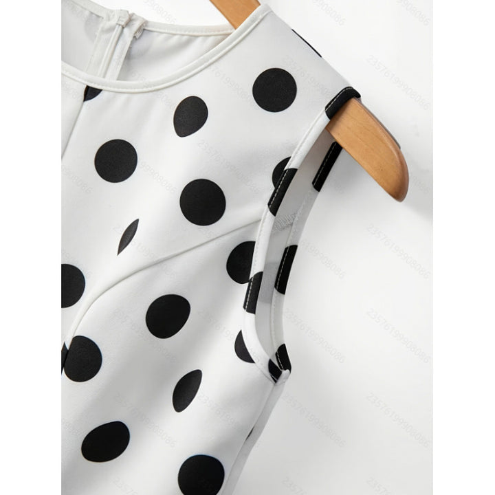 Damen Peplum-Oberteil mit modernen Punkten Drune