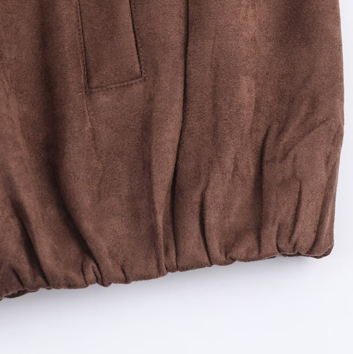 Damen elegante Steppjacke mit hohem Kragen und praktischen Taschen Drune