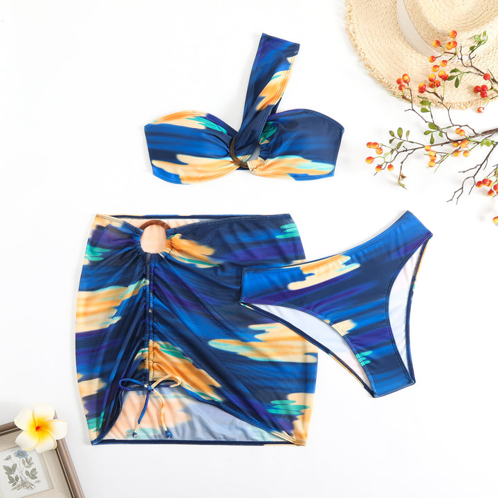 Damen Cropped Bikini-Set mit verspieltem Rüschendesign und elegantem Bindeträgersystem Drune