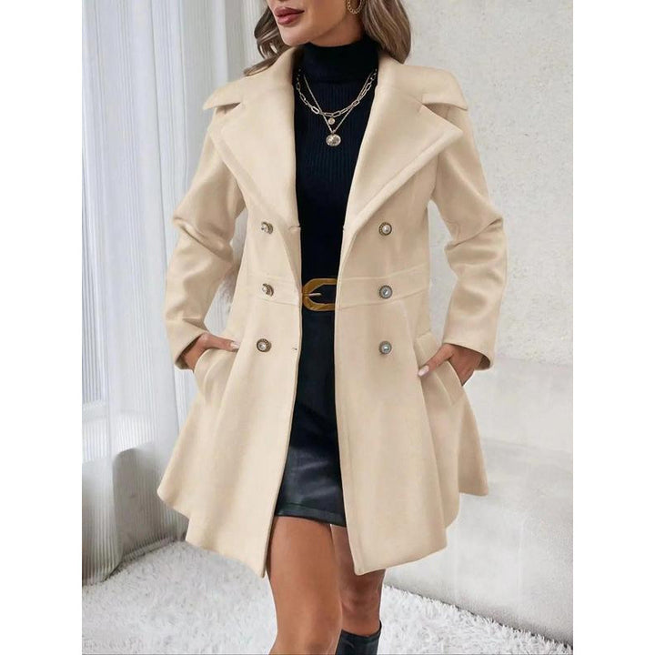 Damen eleganter Trenchcoat mit tailliertem Schnitt Drune