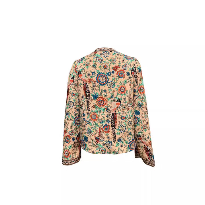 Damen Bluse mit floralem Muster und weitem Ärmel Drune