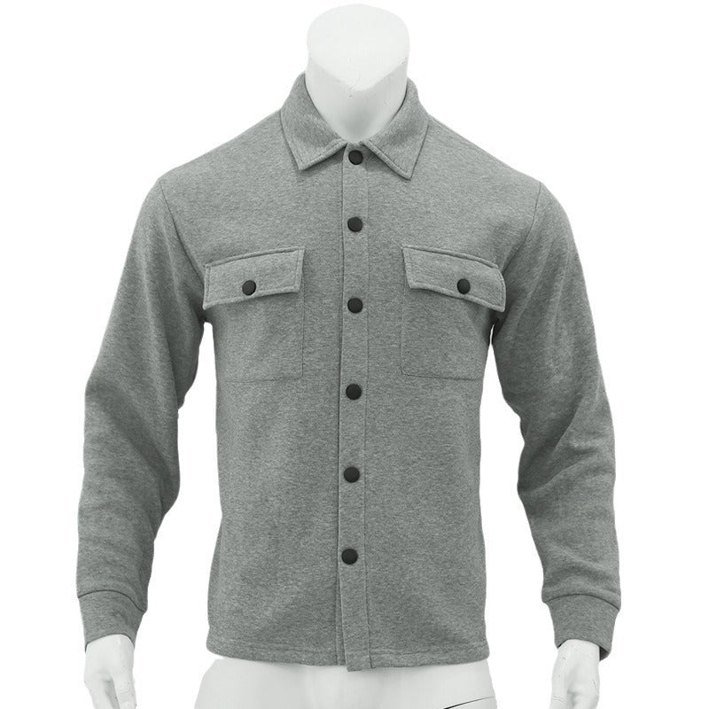 Herren nan Wollmix-Hemdjacke mit aufgesetzten Brusttaschen durchgehender Knopfleiste und Kentkragen Drune