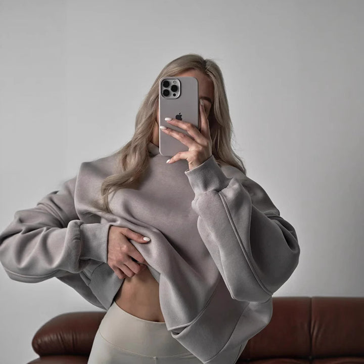 Damen oversized Kapuzenpullover mit Drop-Shoulder-Schnitt Drune