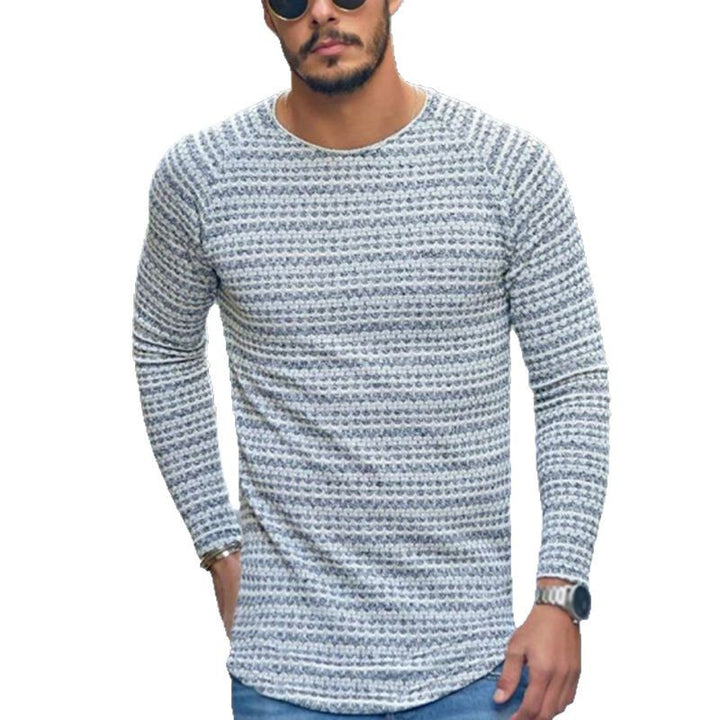 Herren Langarmshirt mit strukturiertem Muster und Rundhalsausschnitt Drune