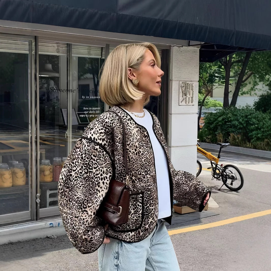 Damen attraktive Jacke im angesagten Leopardenmuster Drune