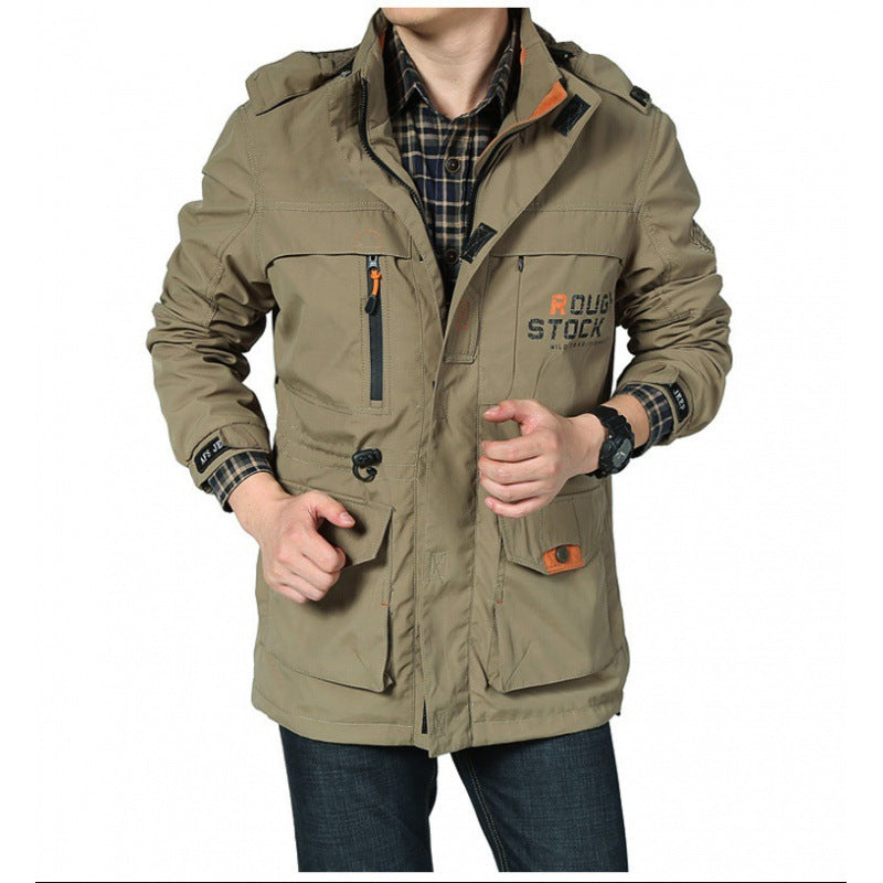 Herren nan leichte winddichte Fieldjacke mit atmungsaktivem Meshinnenfutter, zahlreichen Reißverschluss- und Klappentaschen sowie verstellbaren Ärmelmanschetten Drune